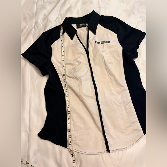 Harley-Davidson Black and White Collared Shirt - Picture 4 of 6